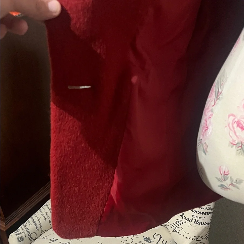 Vintage Harve Benard  by Benard Holtzman Women's Burgundy Pea Coat PERFECT - Picture 10 of 11